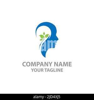 Natürliche Therapie Geist für Gesundheit Logo-Designs einfach modern.EPS 10 Stock Vektor