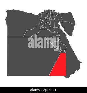 Ägypten hohe detaillierte Karte Assuan, Geographie Grafik Land, afrika Grenze Vektor Illustration . Stock Vektor