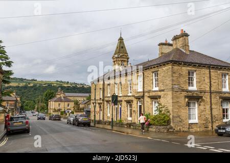 Atemberaubende Architektur von Häusern in Saltaire, einem viktorianischen Modelldorf, Shipley, Bradford, West Yorkshire, England. Stockfoto