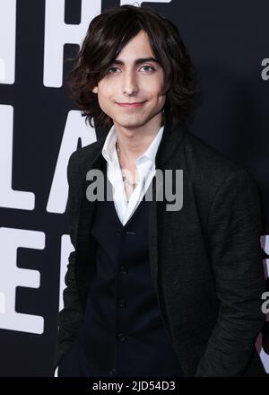 WEST HOLLYWOOD, LOS ANGELES, KALIFORNIEN, USA - 17. JUNI: Der amerikanische Schauspieler Aidan Gallagher kommt zur Weltpremiere von Netflix's 'The Umbrella Academy' Saison 3, die am 17. Juni 2022 im Londoner West Hollywood in Beverly Hills in West Hollywood, Los Angeles, Kalifornien, USA, stattfand. (Foto von Xavier Collin/Image Press Agency) Stockfoto