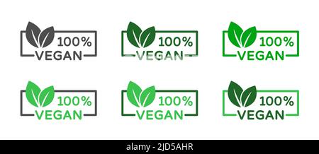 Vegane Vektorsymbole. Bio, Bio, Öko Symbole. Stock Vektor