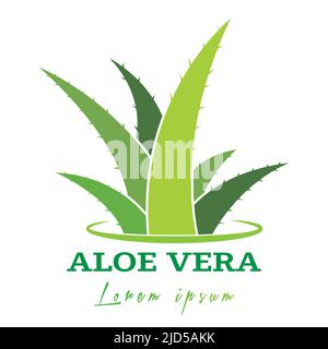 Aloe Vera-Symbol. Flache Farbabbildung für Logo, Symbol, Etikett, Aufkleber und kreatives Design Stock Vektor