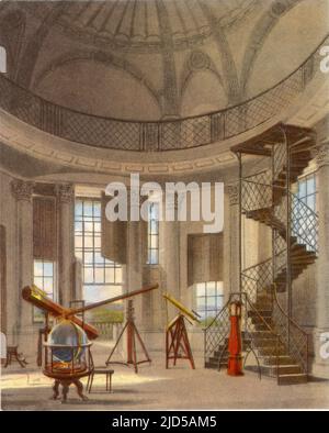 Das Radcliffe Observatorium, 1814. Nach Frederick Mackenzie (ca1788-1854). Das Radcliffe Observatory war von 1773 bis 1934 das astronomische Observatorium der University of Oxford. Heute ist das Observatorium Teil des Green Templeton College der University of Oxford. Ein Abdruck aus „A History of the University of Oxford, its Colleges, Halls, and Public Buildings“, herausgegeben von Rudolph Ackermann, 1814. Illustriert von Augustus Pugin, F. Mackenzie und anderen. Stockfoto