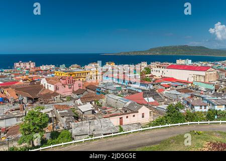 Blick über Kubas älteste Stadt und erste Hauptstadt, Baracoa Stockfoto