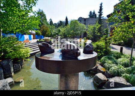 WHISTLER, BC, KANADA, 30. MAI 2019: Whistler - Canadian Ski Resort town rund 125 Kilometer nördlich von Vancouver Stockfoto