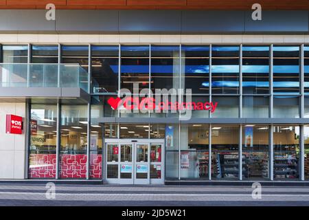 CVS Apotheke in Reston Station, Reston Metro Plaza, Fairfax County, Virginia, USA. Washington, D.C., Metropolregion. Stockfoto