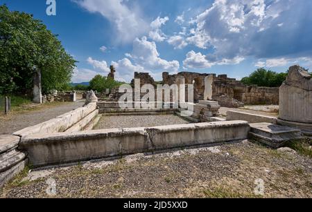 Hadrianbäder oder Bad von Hadrian in der antiken Stadt Aphrodisias, Denizli, Türkei Stockfoto