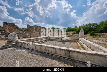 Hadrianbäder oder Bad von Hadrian in der antiken Stadt Aphrodisias, Denizli, Türkei Stockfoto