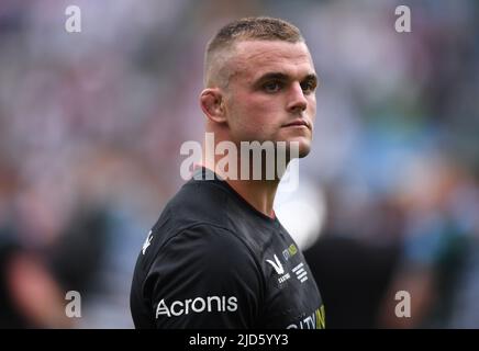 London, Großbritannien. 18.. Juni 2022; Twickenham, London, England: Gallagher Premiership Final, Leicester versus Saracens; Ben Earl of Saracens nach dem Verlust des Premiership Finals 15-12 Credit: Action Plus Sports Images/Alamy Live News Stockfoto