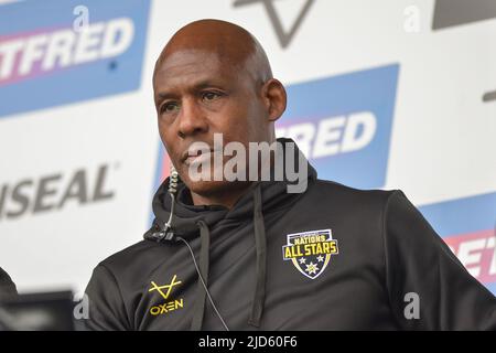 Warrington, England - 18.. Juni 2022 - Ellery Hanley Head of Combined Nation All Stars. Rugby League International England vs Combined Nations All Stars at Halliwell Jones Stadium, Warrington, UK Dean Williams Credit: Dean Williams/Alamy Live News Stockfoto