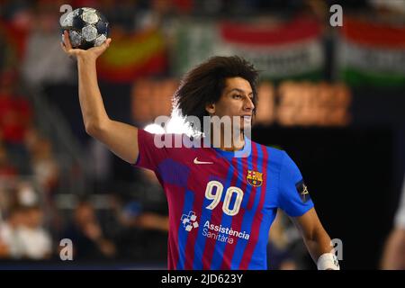 KÖLN, DEUTSCHLAND - 18. JUNI 2022: Ali Zein. Semifinale THW Kiel - Barca EHF FINAL4 Männer Stockfoto