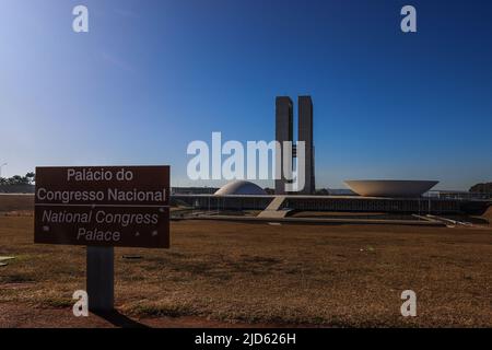 Brasilia, Distrito Federal, Brasilien. 17.. Juni 2022. Brasilia, Distrito Federal, Brasilien - 2022-06-17: Brasilia, Hauptstadt von Brasilien und wo sich der Hauptsitz der Mächte: Exekutive, Legislative und Judikative befinden. Auf dem Foto, von diesem Freitag, der 17.: Palace of the National Congress5 (Foto: © Rodney Costa/ZUMA Press Wire) Stockfoto