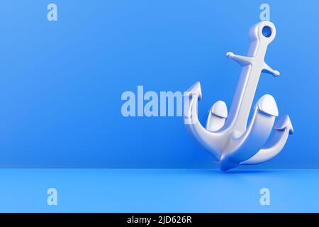 3D Anker rendern. 3D Rendering-Anker. 3D Darstellung des Ankers wiedergeben Stockfoto