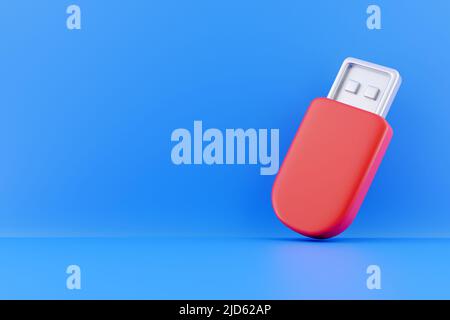 3D USB-Flash rendern.3D USB-Flash rendern. 3D Darstellung des USB-Flash-Speichers Stockfoto