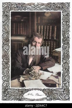 John Muir (1838 - 1914), schottisch-amerikanischer Naturforscher. Kolorierte Version von : 10001060 Datum: 1903 Stockfoto