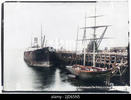 Der Steg, Falmouth, England. Kolorierte Version von : 10003067 Datum: 1906 Stockfoto