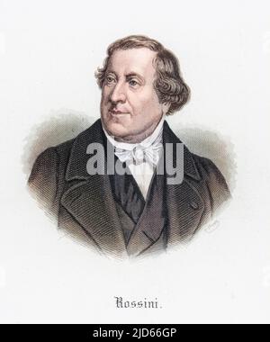 GIOACCHINO ROSSINI (1792 - 1868), italienischer Komponist im mittleren Alter Kolorierte Version von : 10008907 Stockfoto