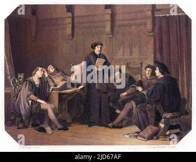 DESIDERIUS ERASMUS (1466 - 1536), Niederländisch Humanist Colorized Version von : 10015684 Stockfoto