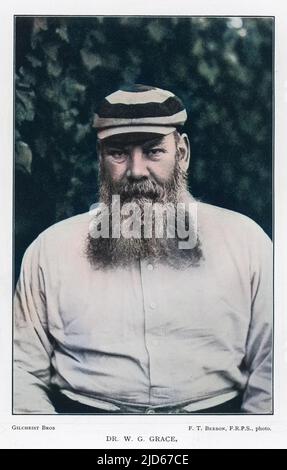 William Gilbert Grace (1848 - 1915), Cricketer. Kolorierte Version von : 10015925 Datum: 1912 Stockfoto