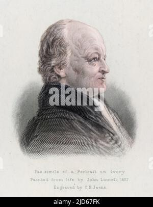 William Blake (1757 - 1827), englischer Künstler, Dichter und Mystiker. Kolorierte Version von : 10019358 Stockfoto