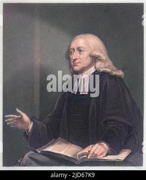 JOHN WESLEY Englisch religiösen Führer Predigt colorized Version von : 10022333 Datum: 1703 - 1791 Stockfoto