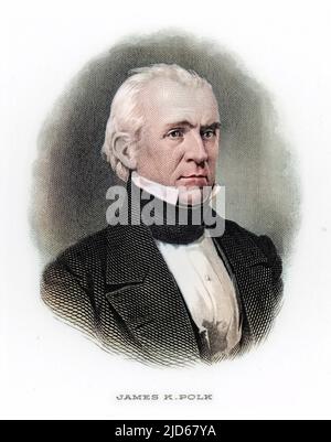 JAMES K POLK (1795 - 1849), 11. amerikanischer Präsident (1845-49). Kolorierte Version von : 10041896 Stockfoto