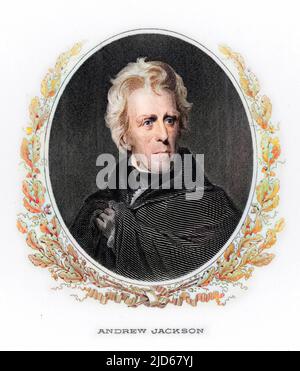 ANDREW JACKSON 7. amerikanischer Präsident. Kolorierte Version von : 10041905 Datum: 1767-1845 Stockfoto