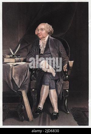 JOHN ADAMS (1735 - 1826), amerikanischer Staatsmann, zweiter Präsident der Vereinigten Staaten. Kolorierte Version von : 10057981 Stockfoto