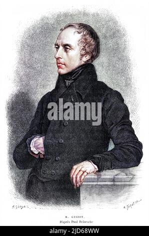 FRANCOIS-PIERRE-GUILLAUME GUIZOT französischer Historiker und Staatsmann. Kolorierte Version von : 10160123 Datum: 1787 - 1874 Stockfoto