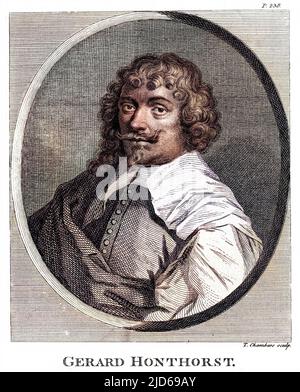 GERRIT VAN HONTHORST Niederländischer Künstler Colorized Version von : 10161134 Datum: 1590 - 1656 Stockfoto