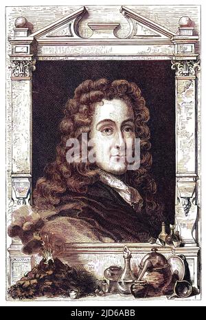 NICOLAS LEMERY Französischer Chemiker Colorized Version von : 10163051 Datum: 1646 - 1715 Stockfoto