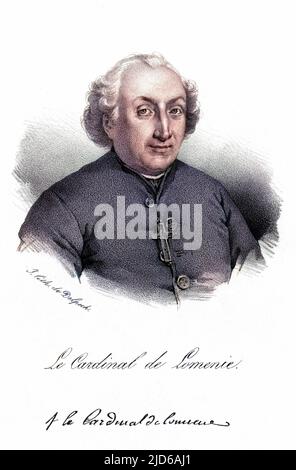 Kardinal CHARLES ETIENNE LOMENIE de Brienne Französischer Kirchenmann und Staatsmann mit seinem Autograph Colorized Version von : 10163434 Datum: 1727 - 1794 Stockfoto