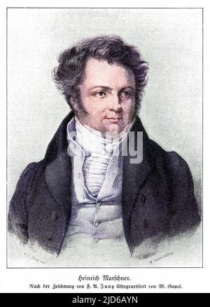 HEINRICH MARSCHNER Deutscher Musiker, am besten bekannt als Komponist der populären Oper 'der Vampyr'. Kolorierte Version von : 10164533 Datum: 1795 - 1861 Stockfoto