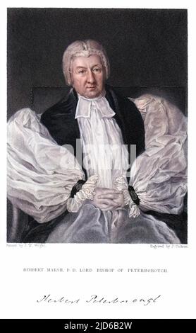 HERBERT MARSH englischer Kirchenmann, lord Bishop of Peterborough mit seinem Autograph Colorized Version von : 10164534 Datum: 1757 - 1839 Stockfoto