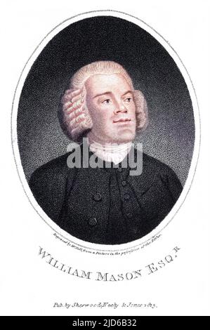 WILLIAM MASON englischer Kirchenmann, Präbendar von York, Dichter und Komponist von Kirchenmusik. Kolorierte Version von : 10164637 Datum: 1725 - 1797 Stockfoto