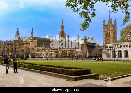 Parliament Square in London, Vereinigtes Königreich Stockfoto