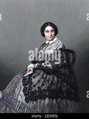 MARIE CAROLINE FELIX MIOLAN- CARVALHO französische Sopranistin, die als erste Marguerite in Gounods Faust sang, sowie viele andere Hauptrollen. Kolorierte Version von : 10165121 Datum: 1827 - 1895 Stockfoto