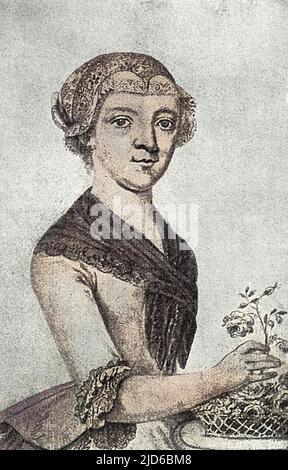 MARIA ANNA THEKLA MOZART eine Cousine, in die der junge Wolfgang eine Weile mehr oder weniger verliebt war, aber die Affäre kam zu nichts. Kolorierte Version von : 10166801 Datum: 1758-1841 Stockfoto