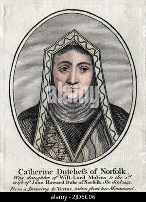 CATHERINE HOWARD, herzogin von NORFOLK erste Frau von John Howard. Erster Herzog von Norfolk Colorized Version von : 10167566 Datum: ? - 1452 Stockfoto