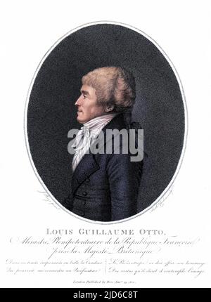 LOUIS GUILLAUME OTTO (1754 - 1817), comte de Mosloy Französischer Diplomat in Amerika, Österreich, Großbritannien usw. Colorized Version of : 10171651 Stockfoto