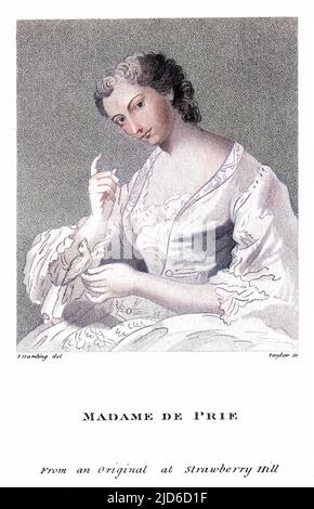 JEANNE AGNES BERTHELOT de PLENEUF, Marquise de PRIE Französische Abenteuerin, Herrin des duc de Bourbon Colorized Version von : 10173045 Datum: 1698 - 1727 Stockfoto