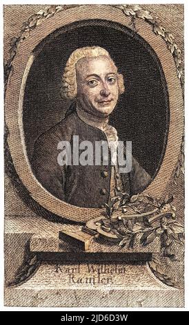 KARL WILHELM RAMLER Deutscher Schriftsteller Colorized Version von : 10173454 Datum: 1725 - 1798 Stockfoto