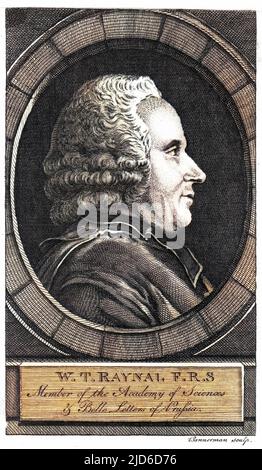 GUILLAUME THOMAS FRANCOIS, abbe RAYNAL Französischer Historiker und Philosoph Colorized Version of : 10173630 Datum: 1713 - 1796 Stockfoto