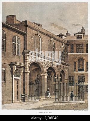 Salter's Hall, Fore Street Colorized Version von : 10234956 Datum: 1822 Stockfoto