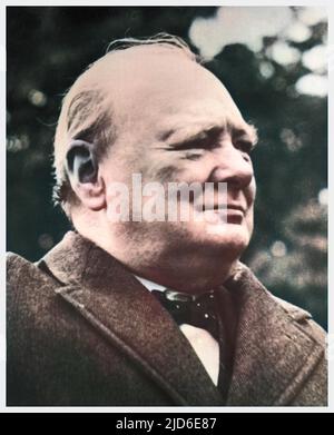 WINSTON CHURCHILL (1874 - 1965) Britischer Premierminister im späteren Leben Colorized Version of : 10086137 Stockfoto
