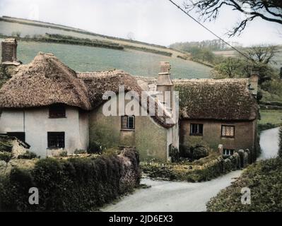 WILLIAM OF ORANGE Parliament Cottage, Longcombe, in der Nähe von Totnes, Devon, England, Wo König Wilhelm III. Nach der Landung in England 1688 seinen ersten rat abhielt. Kolorierte Version von : 10161119 Datum: 1650 - 1702 Stockfoto