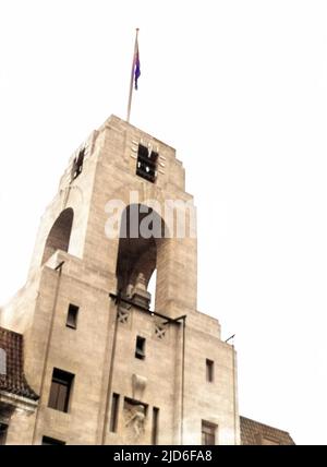 Die Abbey Road Building Society (heute Abbey National) befindet sich in der Baker Street, London, wo sie 1927 aus St. John's Wood zog. Kolorierte Version von : 10164087 Datum: Anfang 1930s Stockfoto