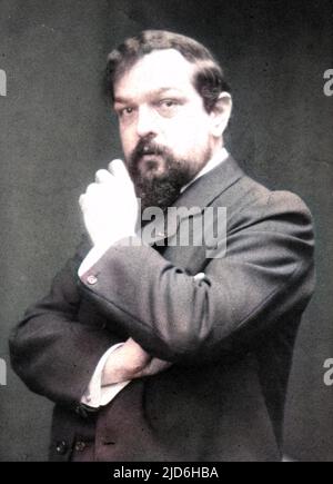 Claude Debussy (1862 - 1918), französischer Komponist. Kolorierte Version von: 10219461 Stockfoto