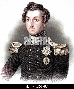 Porträt von Prinz Albert, Sachsen-Coburg, Ehemann von Königin Victoria als junger Mann. Kolorierte Version von: 10221278 Stockfoto