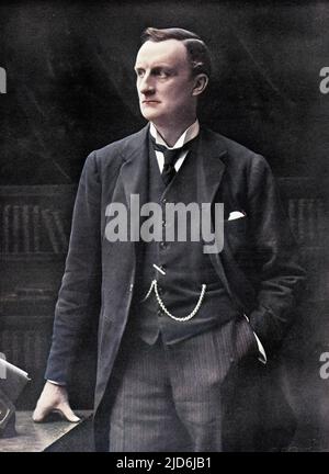 Sir Edward Gray (1862-1933), 1. Viscount Gray aus Fallodon, britischer liberaler Politiker. Von 1905 bis 1916 war er britischer Außenminister und von 1928 bis 1933 Kanzler der University of Oxford. Kolorierte Version von: 10547159 Datum: 1911 Stockfoto